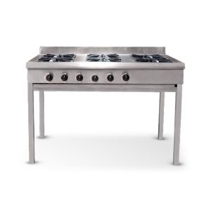Anafe de 6 quemadores acero inox, 35X35 VAAG64AI