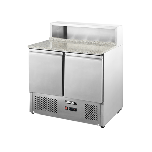 Mesón Saladette 2 Ptas, Cubierta Mármol c/Acero VMRSL360
